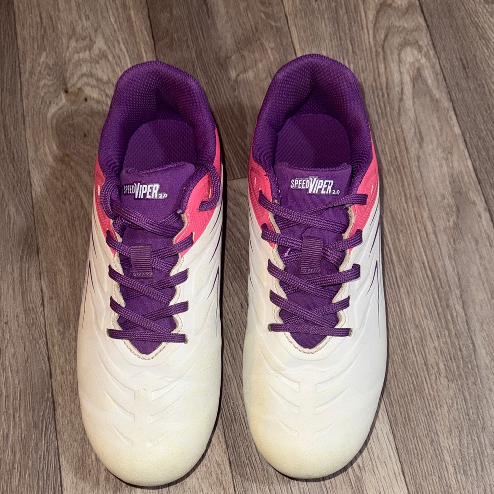 DSG Speed Viper Kids Cleats in White, Purple & Pink